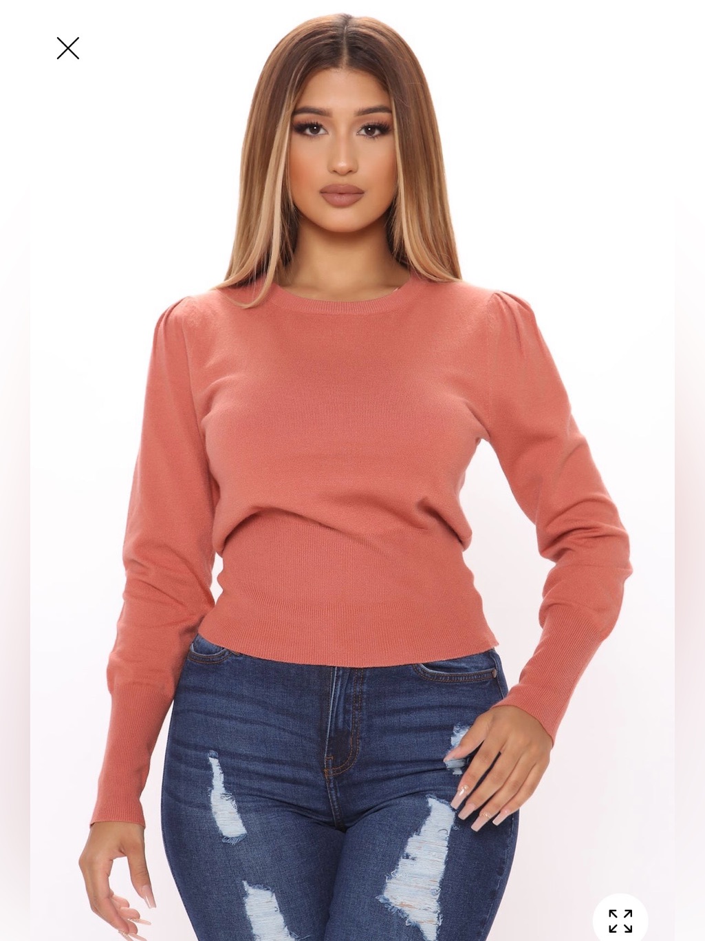 Fashion Nova Coral Knit Pullover